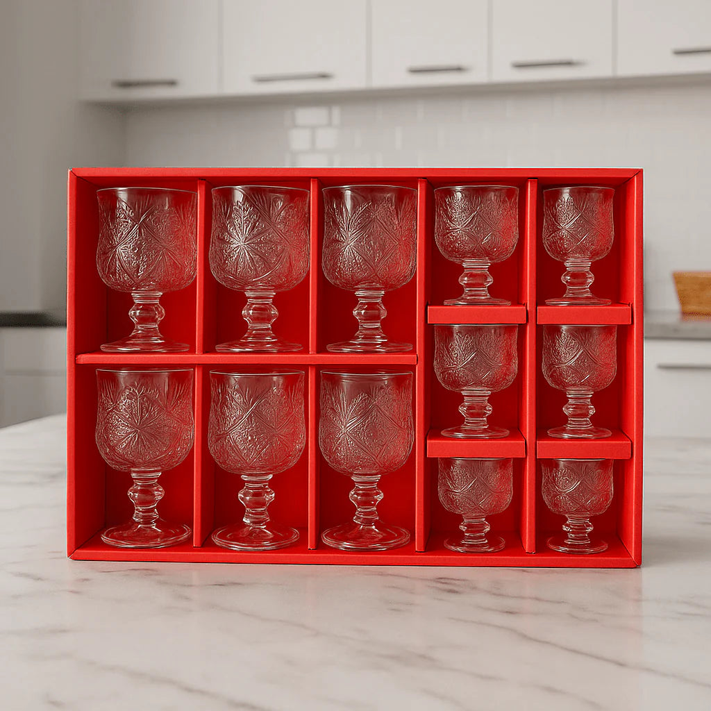 Elegant 12-dijelni Vintage set čaša za svečanu atmosferu