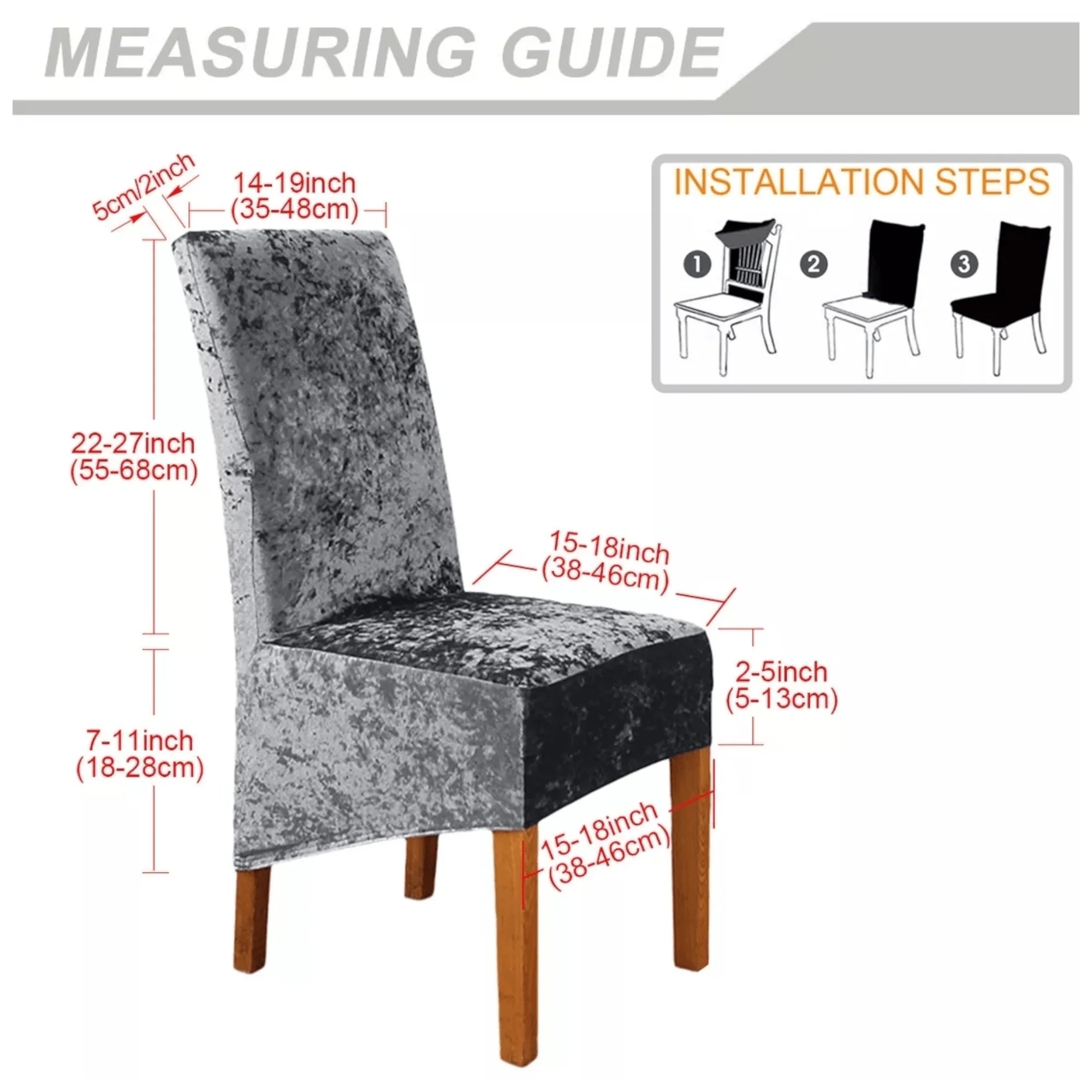 Set od 2 luksuzne baršunaste navlake za stolice XL