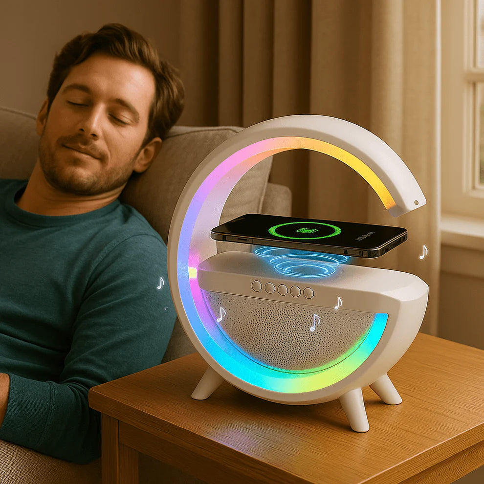 3u1 bežični punjač, zvučnik i lampa