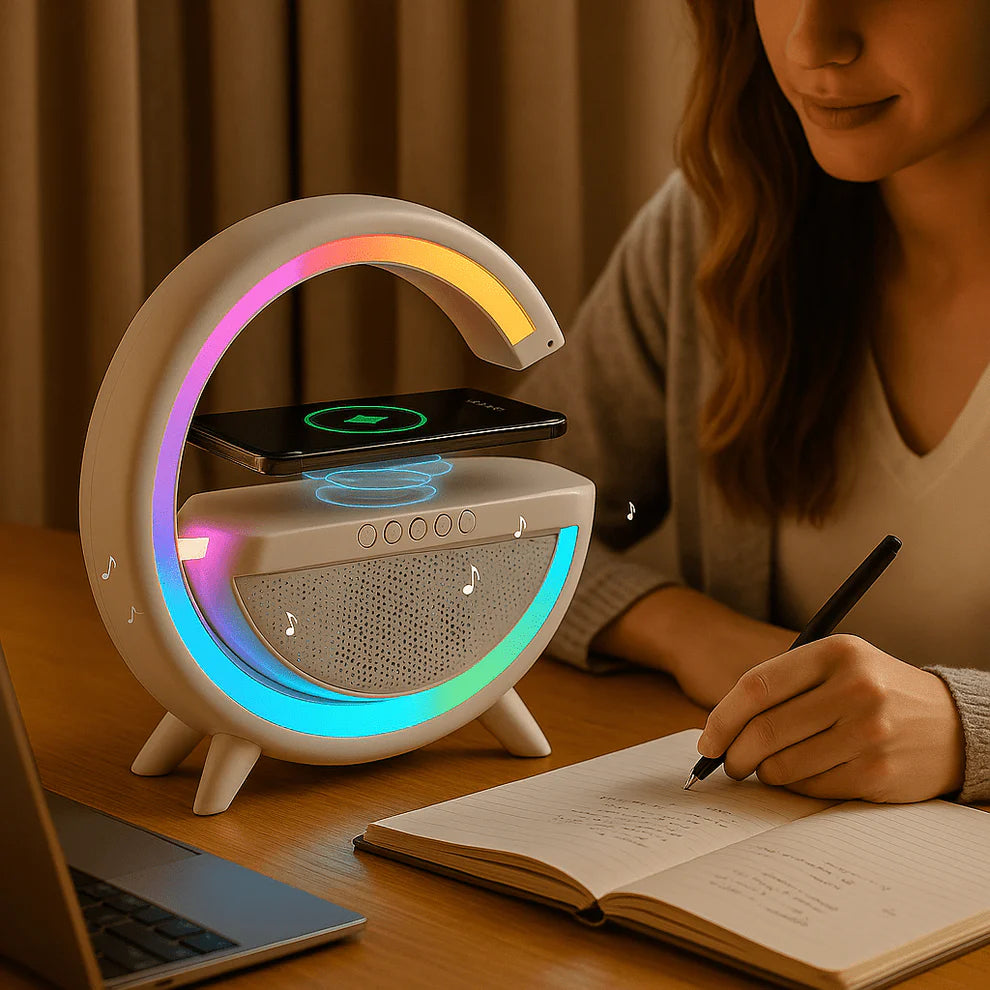 3u1 bežični punjač, zvučnik i lampa