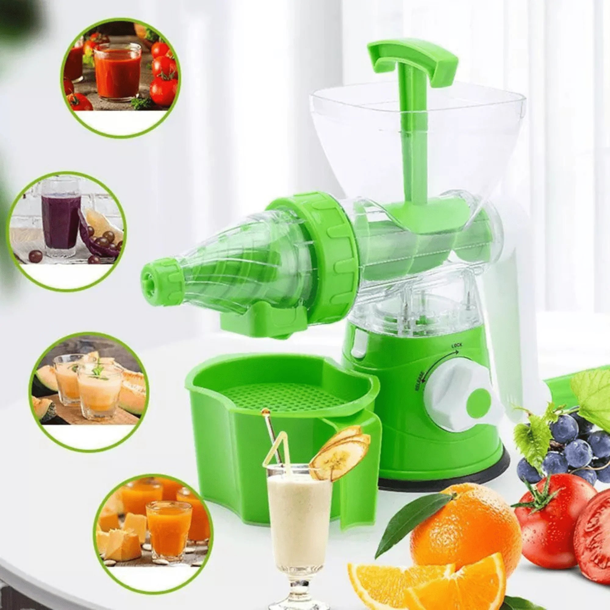 4u1 Sjecko i Ručni Sokovnik "OBO King" - Višenamjenski uređaj za svježe napitke i pripremu hrane