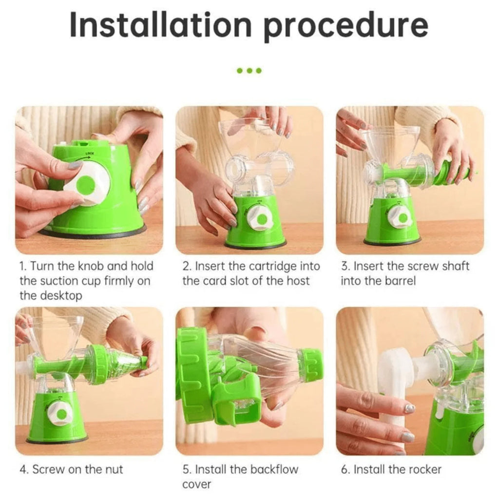 4u1 Sjecko i Ručni Sokovnik "OBO King" - Višenamjenski uređaj za svježe napitke i pripremu hrane