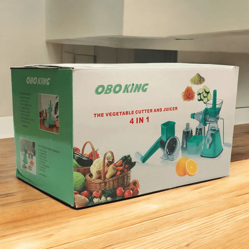 4u1 Sjecko i Ručni Sokovnik "OBO King" - Višenamjenski uređaj za svježe napitke i pripremu hrane