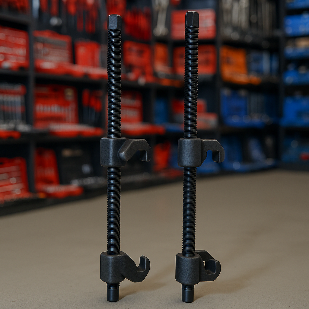 PROFESIONALNE STEGE ZA SABIJANJE AUTO OPRUGA – SET 2 KOM! 💪🔥 🚗 NE RIZIKUJ! RADI SIGURNO – RADI PROFESIONALNO!