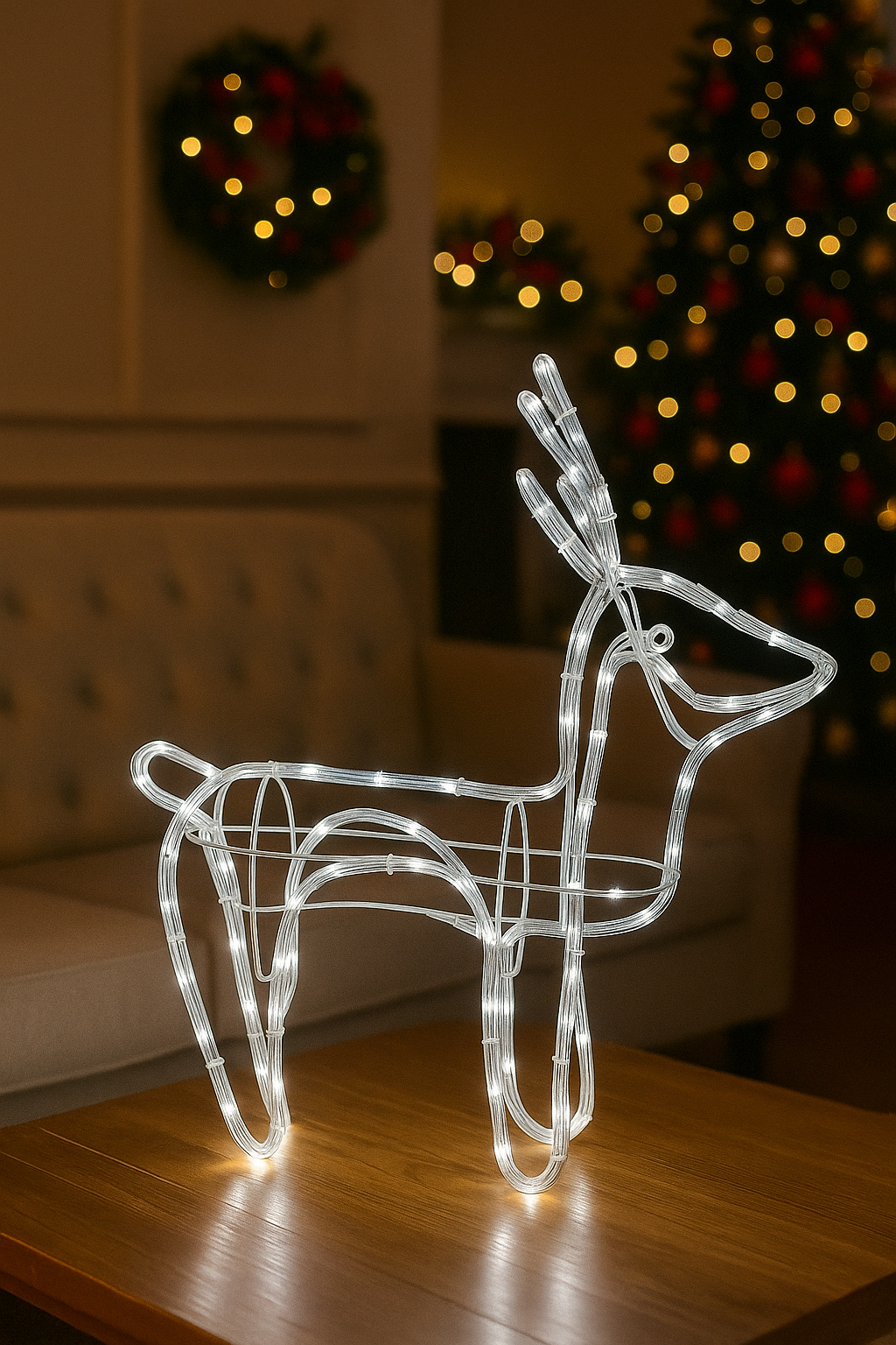 LED JELEN 45×45×25 CM – ELEGANCIJA I SJAJ PRAZNIKA U TVOM DOMU! 🎄✨