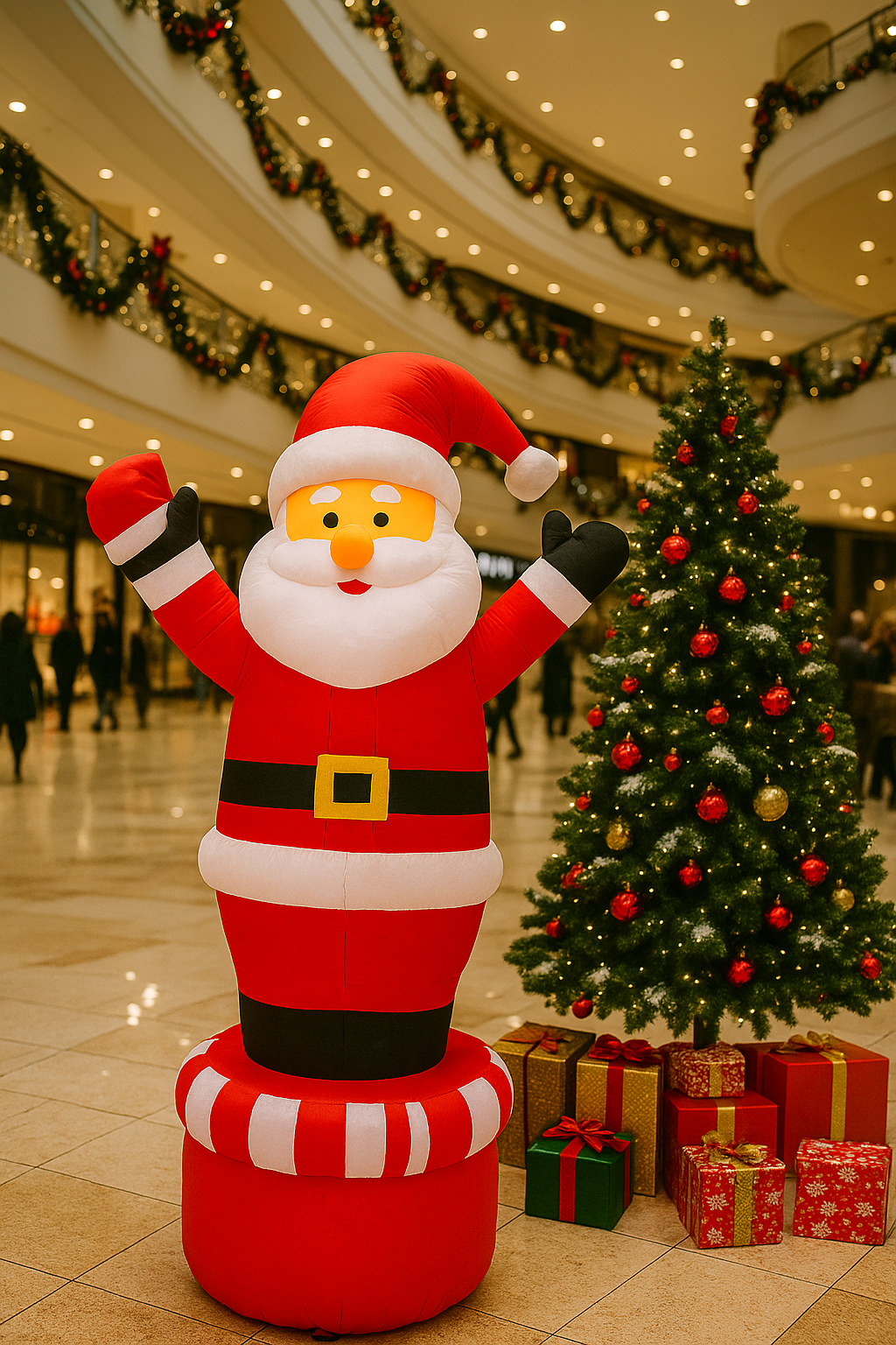 🎅 Djeda Mraz 2.2m – Rotirajući, Električni, Gigantska Novogodišnja Dekoracija