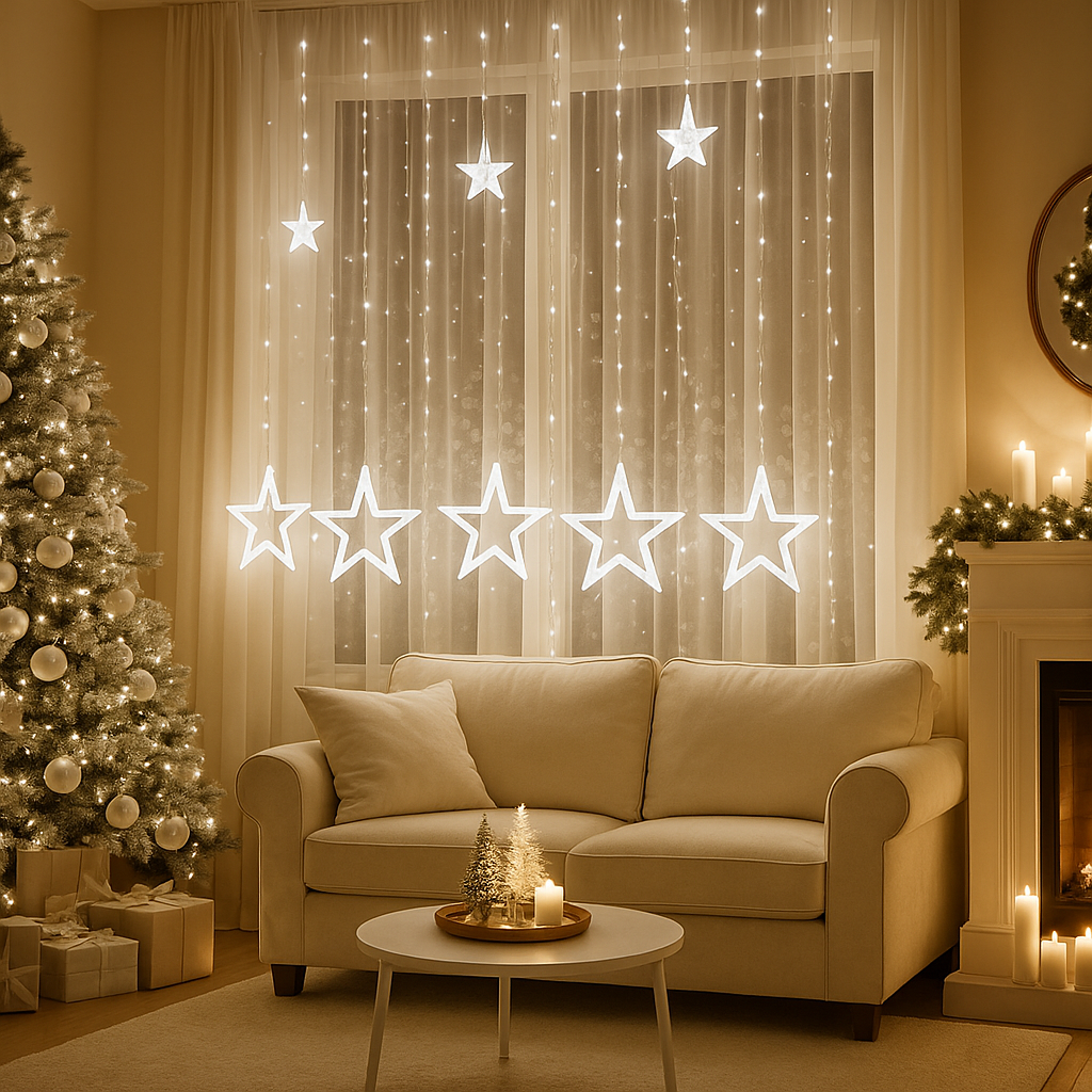 ✨ LED Zavjesa sa Zvjezdama – 300 cm x 150 cm