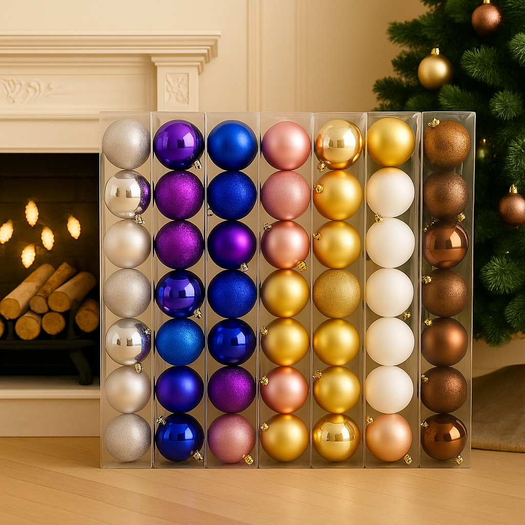 🎄 Set Božićnih Kugli 10/1 – Elegantna Novogodišnja Dekoracija