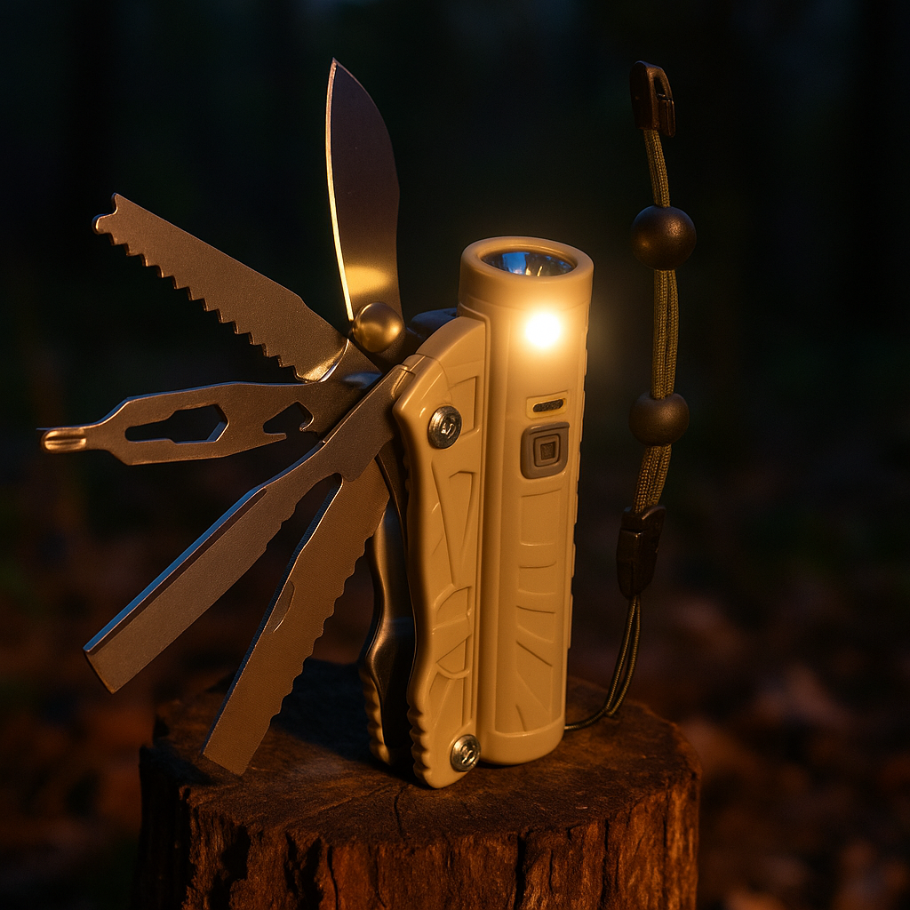 MULTIFUNKCIONALNI NOŽ – ALAT + BATERIJA + POWER BANK