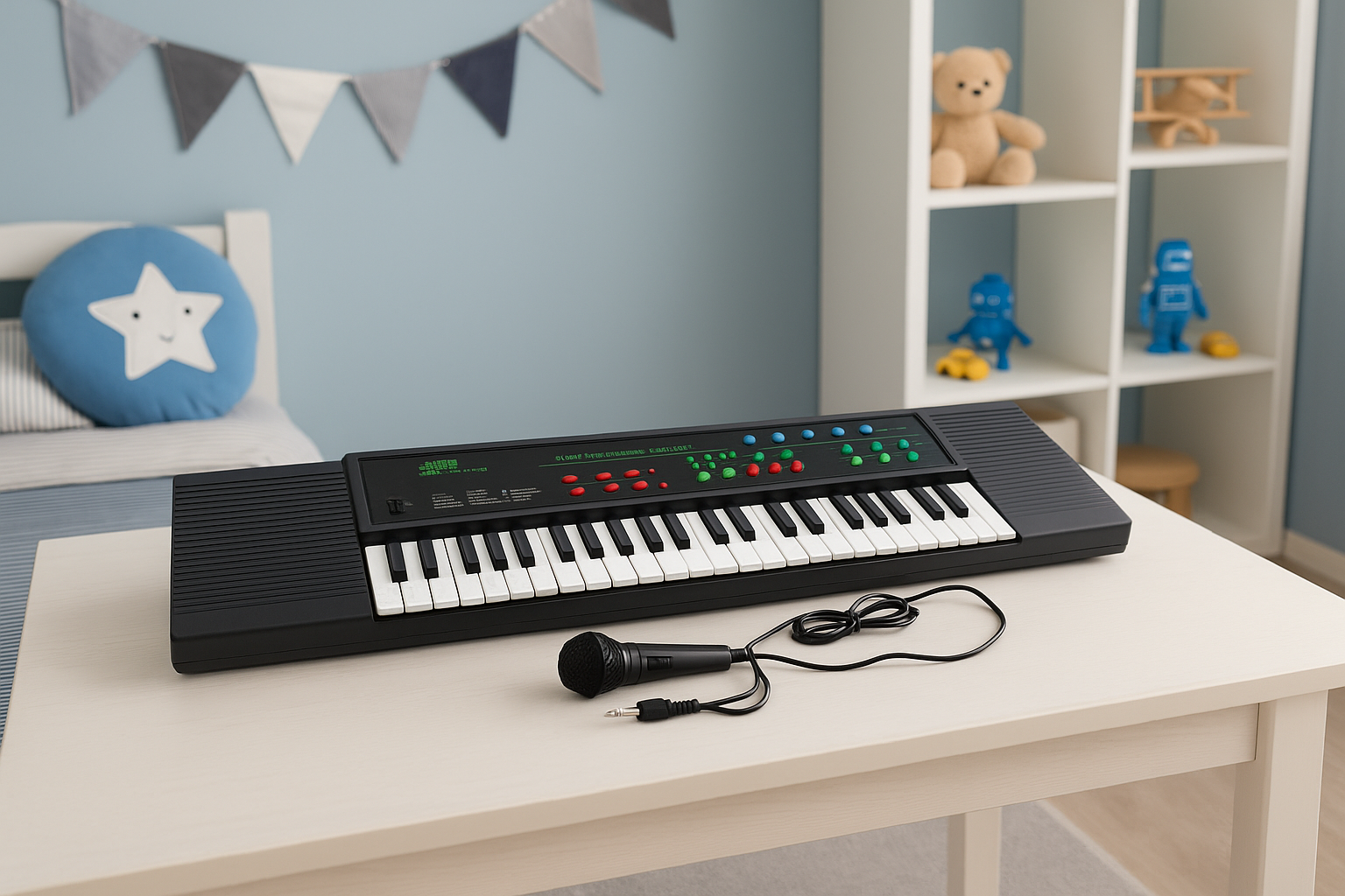 KLAVIR SA MIKROFONOM – 44 TIPKE / DJEČIJA MUZIČKA TIPKOVNICA 🎤🎶
