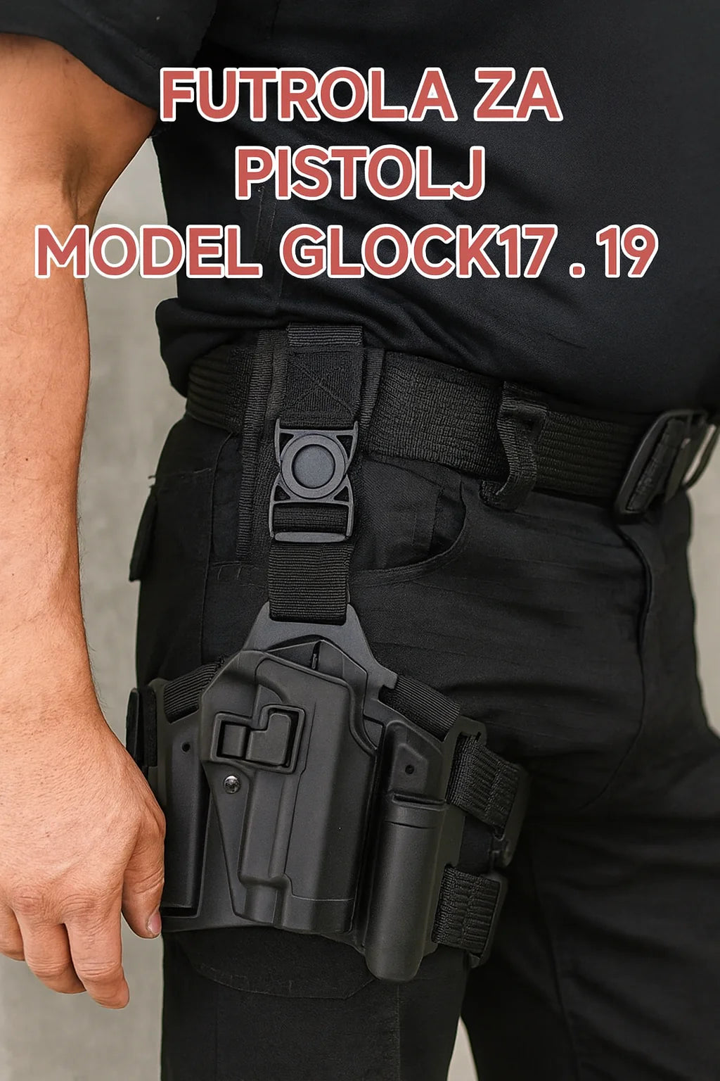 🔥 Taktička Futrola za Pištolj Glock 17 / 19 – Profesionalna Butna Futrola