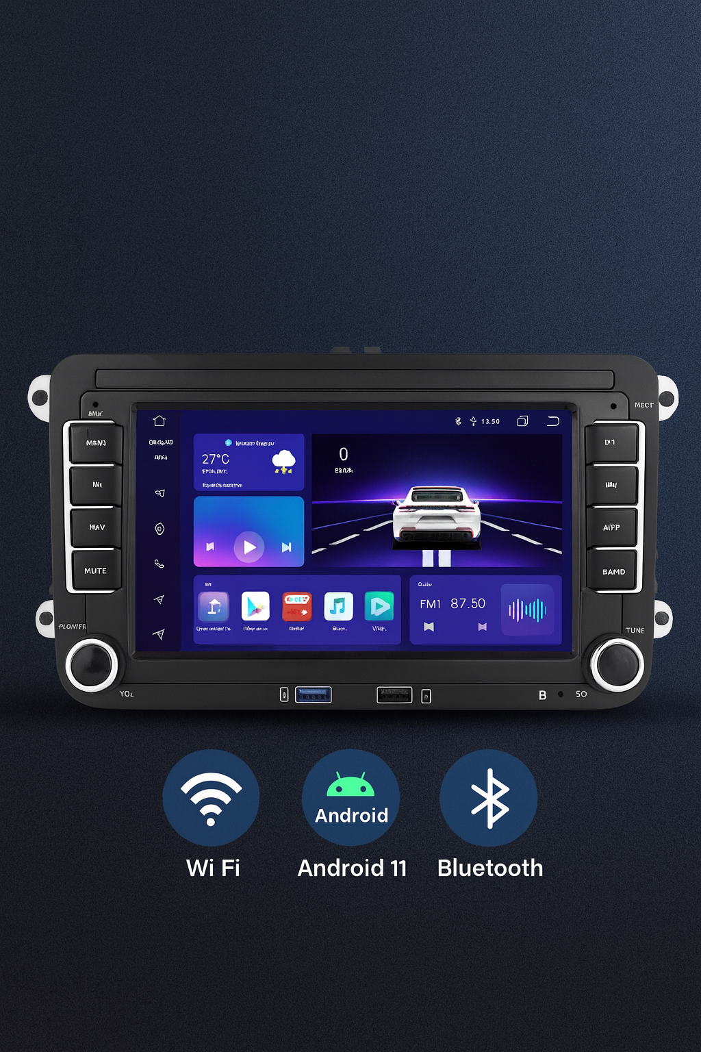 🚗 Android 11 Multimedija – Wi-Fi, GPS, 32 GB – Kompatibilna sa VW / Skoda / Seat