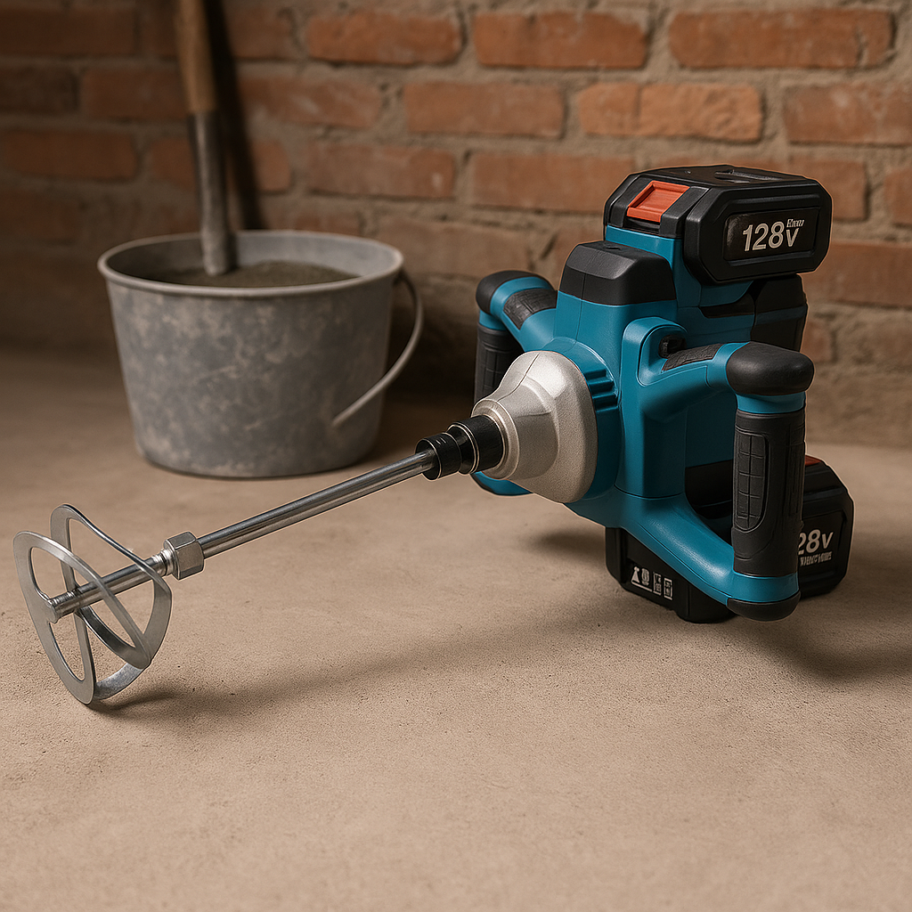 ⚙️ AKU Mikser za Beton i Ljepilo Makita 128V – Snaga i Sloboda bez Kablova! 🚧