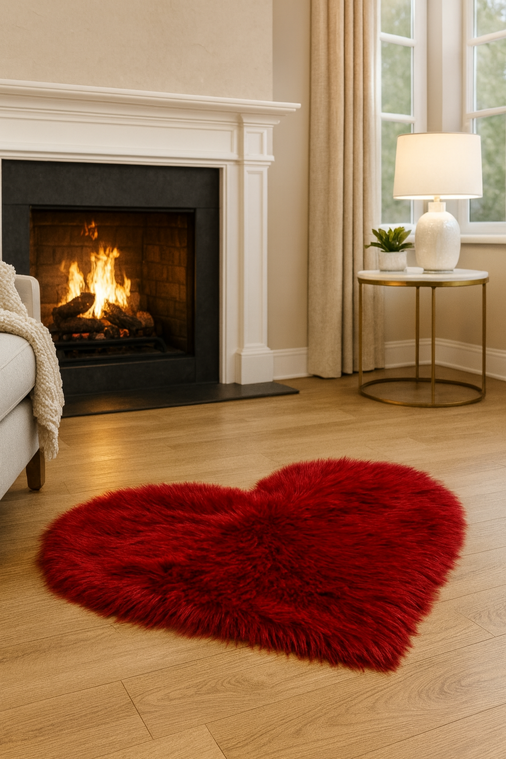 💖 Dekorativna Čupava Staza u Obliku Srca — 90×50 cm