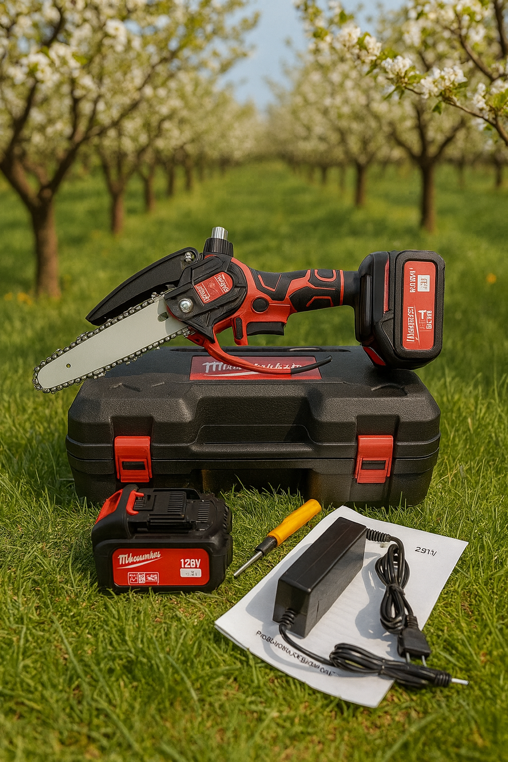 🔥 Aku Pila / Mini Motorka 128V MILWAUKEE – 2 Baterije + Kofer