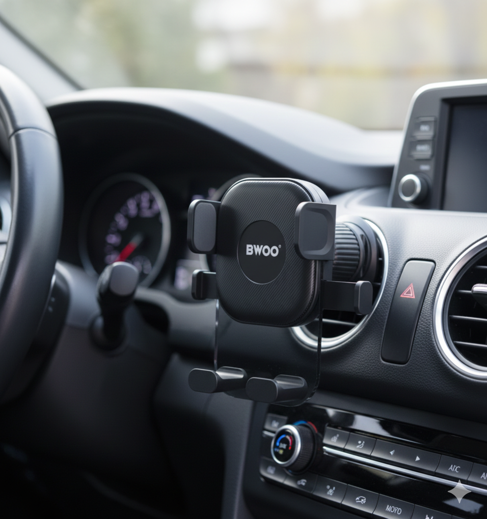 🚗📱 BWOO 2025 UNIVERZALNI AUTO DRŽAČ ZA MOBITEL – 360° ROTACIJA (VENTILACIJA)