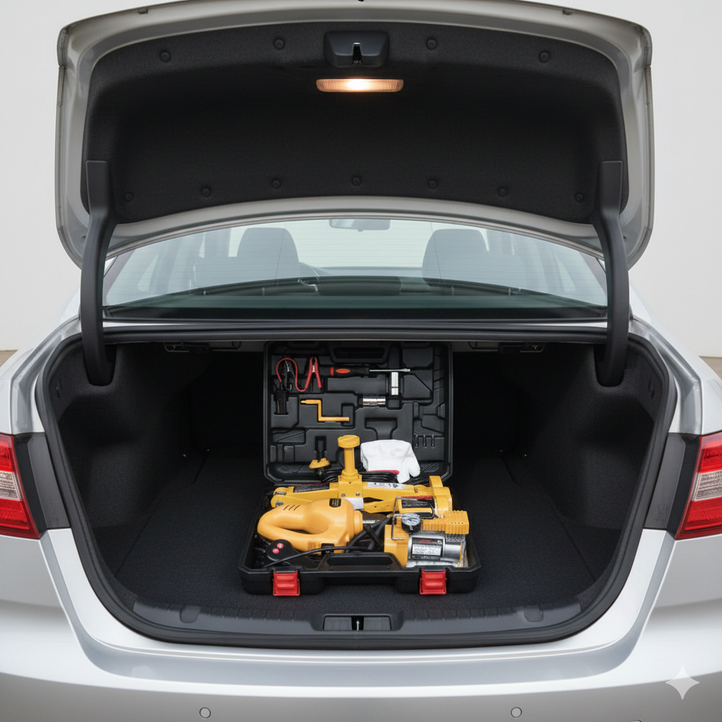 AUTO JACK – ELEKTRIČNI SET ALATA ZA AUTO (DIZALICA 3T + UDARNI ODVIJAČ + KOMPRESOR) ⚡🚗