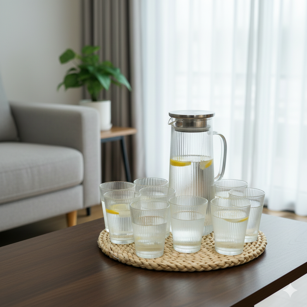 SET 7U1 – BOKAL + 6 ČAŠA SA POKLOPCEM