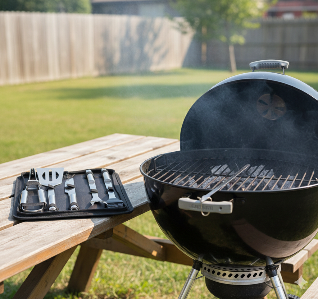 🔥 BBQ GRILL TOOL SET – 5-DIJELNI INOX SET ZA PRAVE MAJSTORE ROŠTILJA