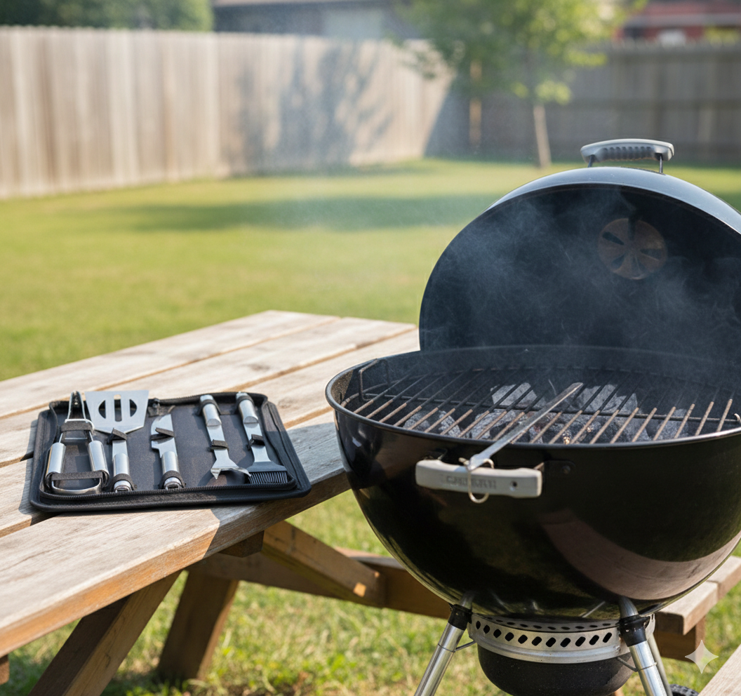 🔥 BBQ GRILL TOOL SET – 5-DIJELNI INOX SET ZA PRAVE MAJSTORE ROŠTILJA