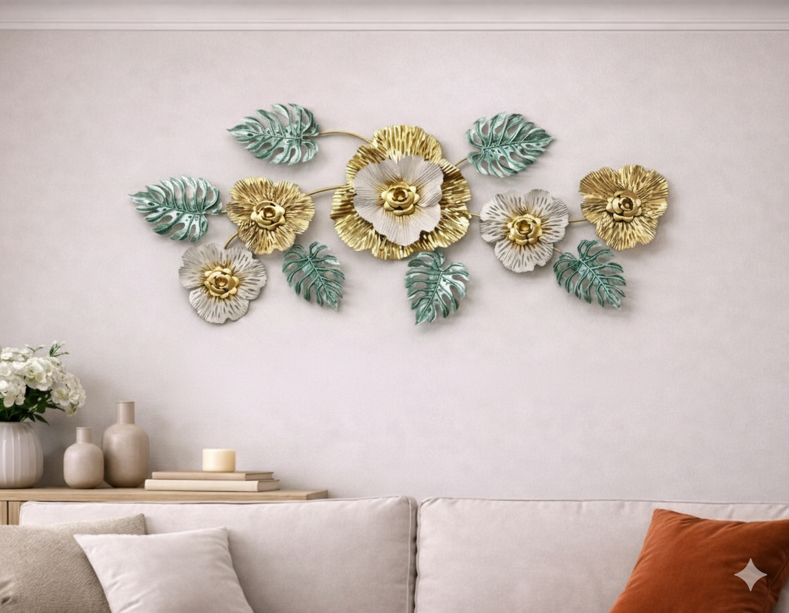 🖼️ METALNI ZIDNI UKRAS – 92 × 44 cm
