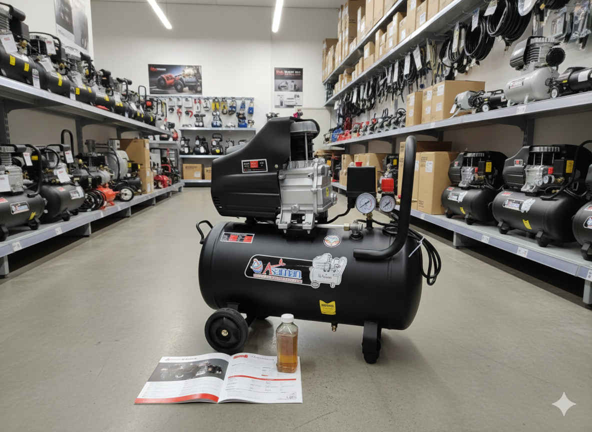 🔧🔥 KLIPNI ULJNI KOMPRESOR ZA VAZDUH ASAMAN GERMANY – 50 L | 3 HP 🔥🔧