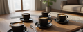☕ ELEGANTNI SET ŠOLJICA ZA ČAJ I KAFU 12/1 – CRNA BOJA
