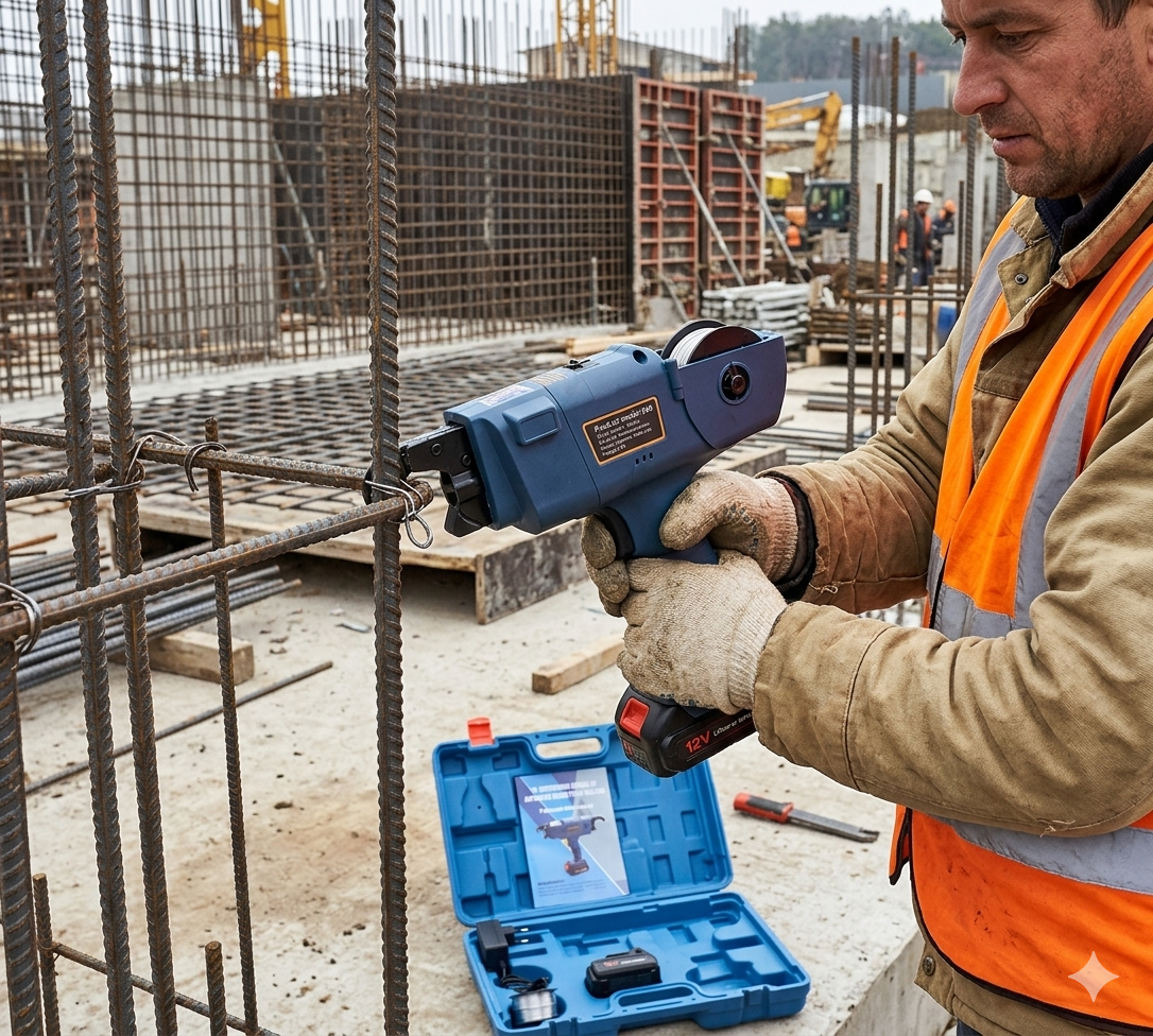 🔧 AKU MAŠINA ZA VEZIVANJE ARMATURE – STRAUS AUSTRIA 12V 🔥