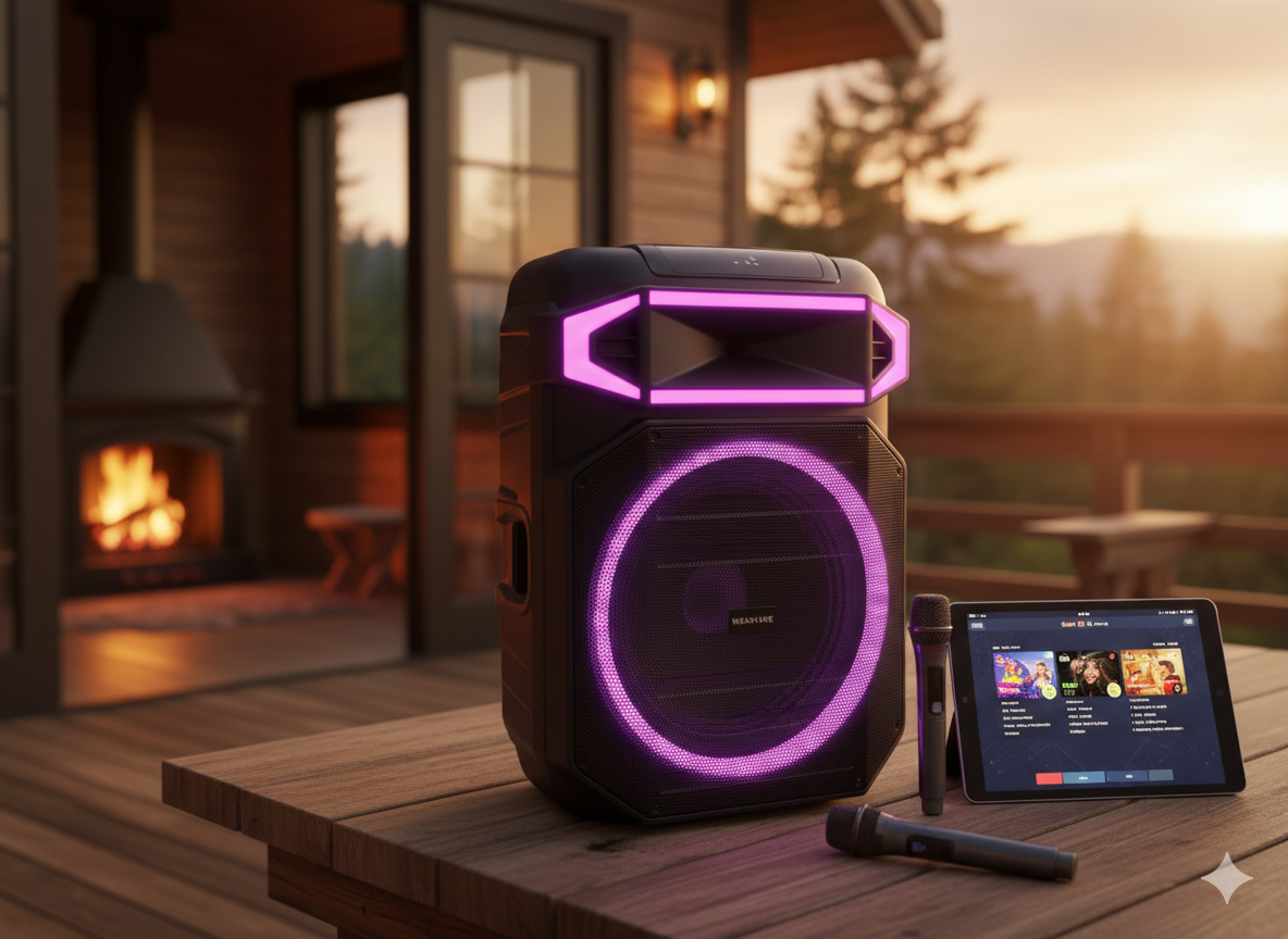 🔊🔥 WGY-1802 KARAOKE ZVUČNIK 18” – 80W | 2 BEŽIČNA MIKROFONA | RGB | TROLLEY 🎤