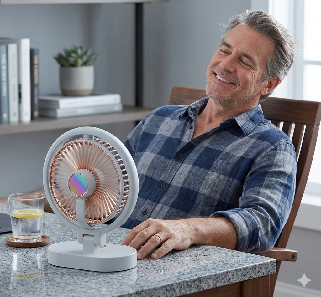 ❄️💡 MINI USB VENTILATOR SA NOĆNIM SVJETLOM – TIH, PRAKTIČAN I MODERAN! 🔥