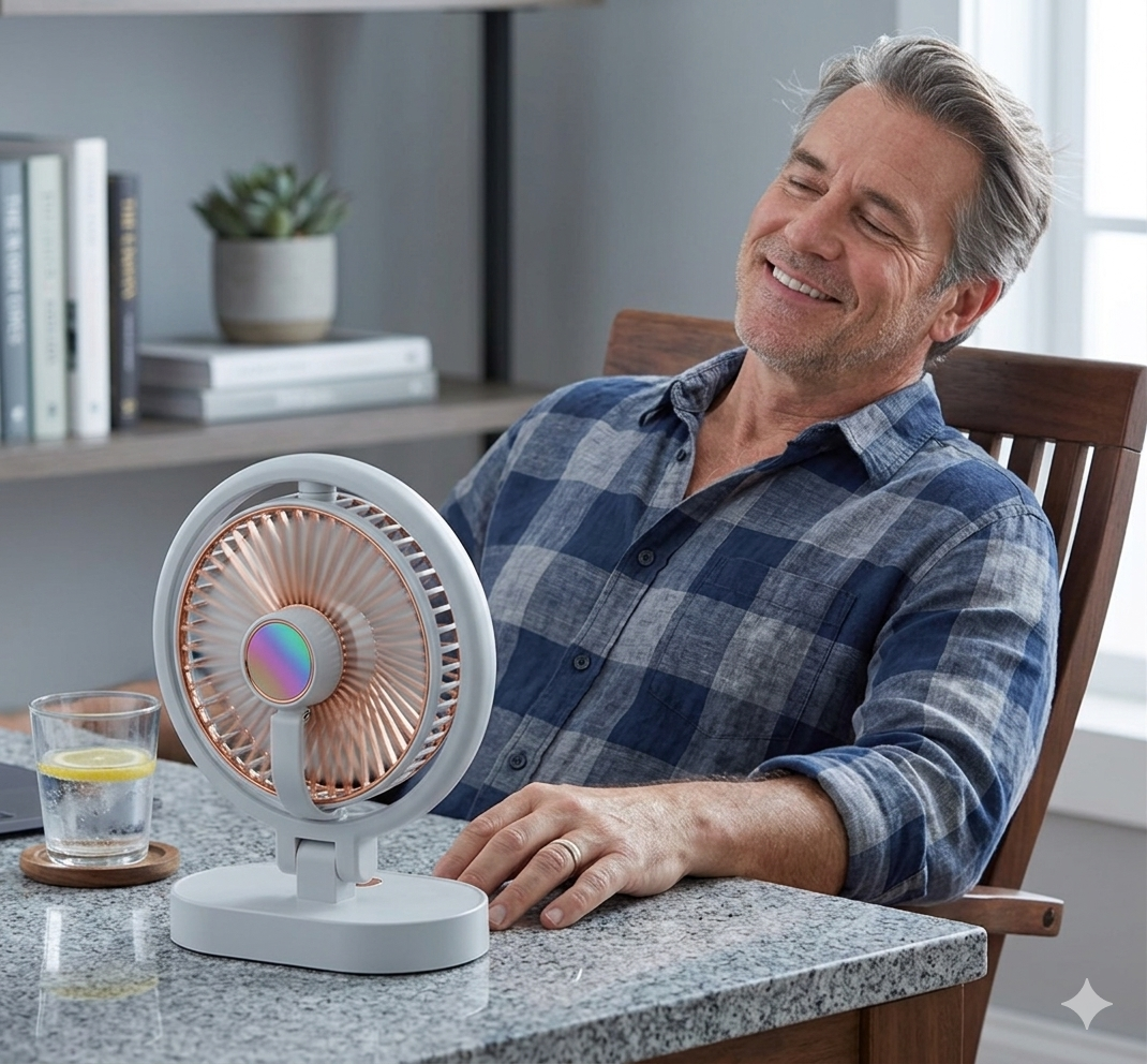 ❄️💡 MINI USB VENTILATOR SA NOĆNIM SVJETLOM – TIH, PRAKTIČAN I MODERAN! 🔥