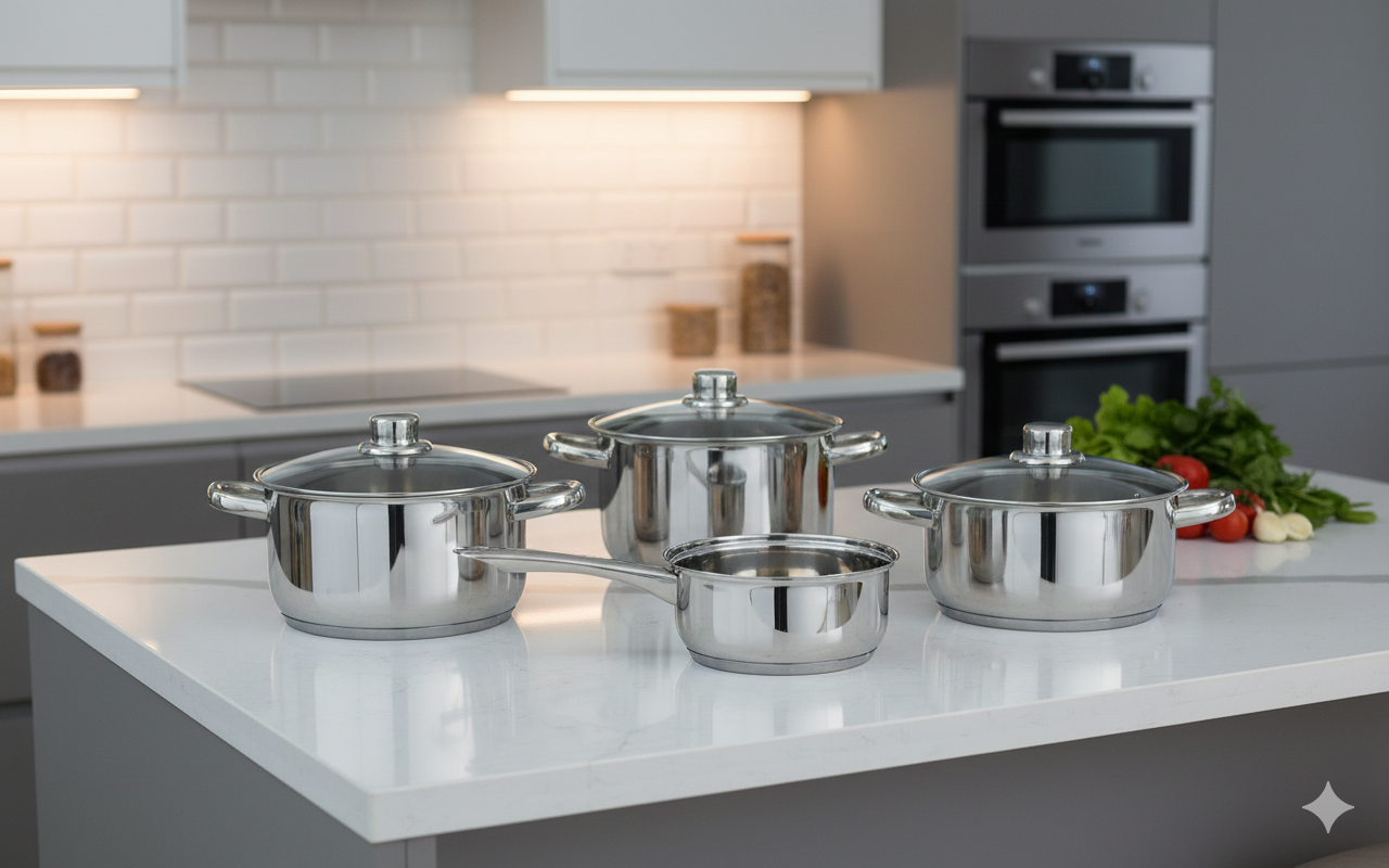 🍲 NIDA HOME – 7-DIJELNI SET POSUĐA (INOX)