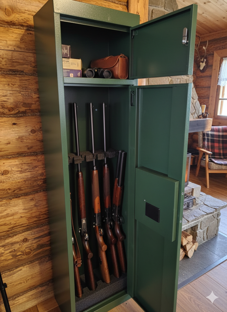 🔐🟢 ORMAR ZA ORUŽJE – SIGURNOSNI SEF 1450 × 300 × 400 mm | ELEKTRONSKA BRAVA