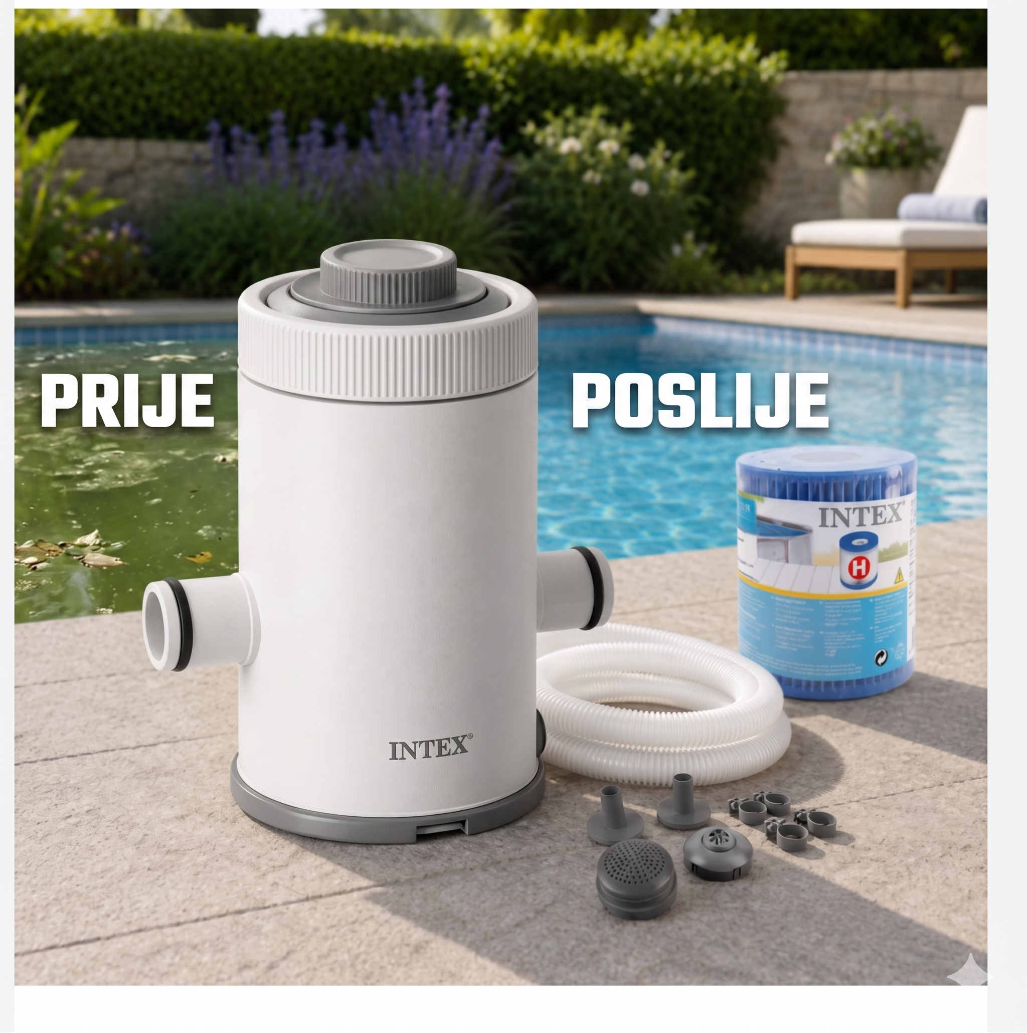 INTEX KRYSTAL CLEAR FILTER PUMPA 1250 L/h 💧🔥