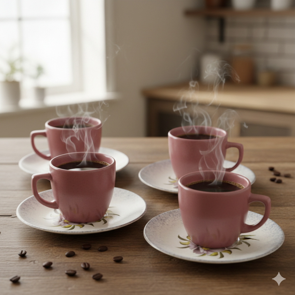 ☕ KERAMIČKI SET ŠOLJA I TACNI ZA KAFU 12/1 – 200 ML