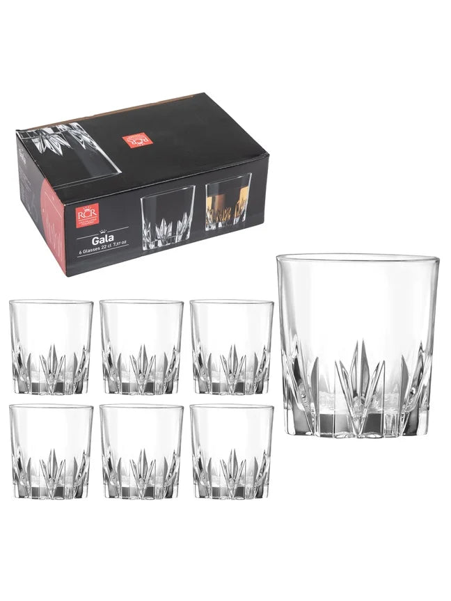 KRISTALNI SET ČAŠA ZA VISKI I ŽESTOKA PIĆA – 6/1 (220 ml)