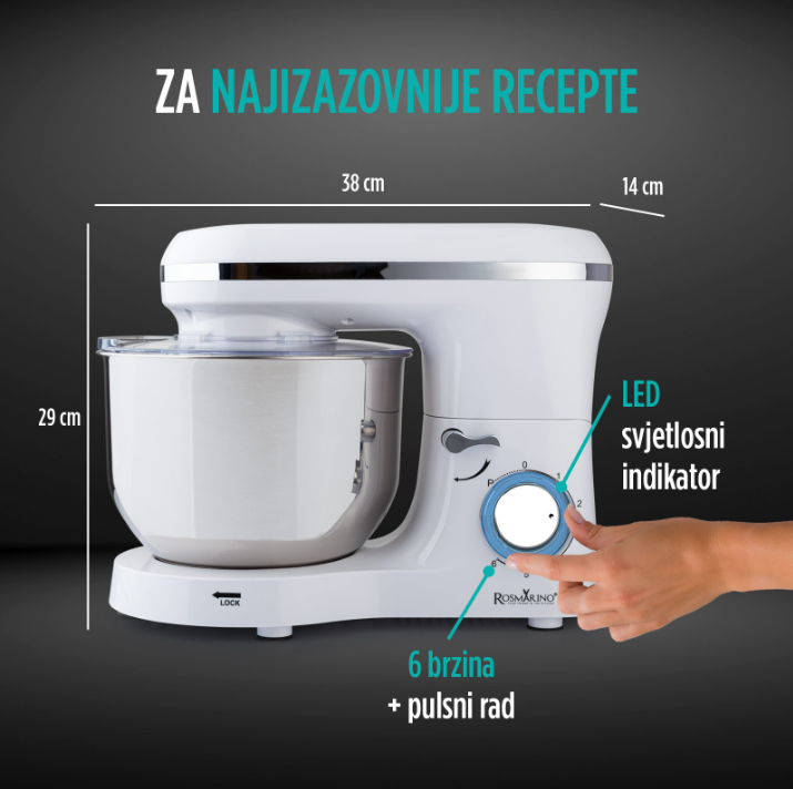 KUHINJSKI ROBOT ROSMARINO INFINITY PRO – 1400W (BIJELI)