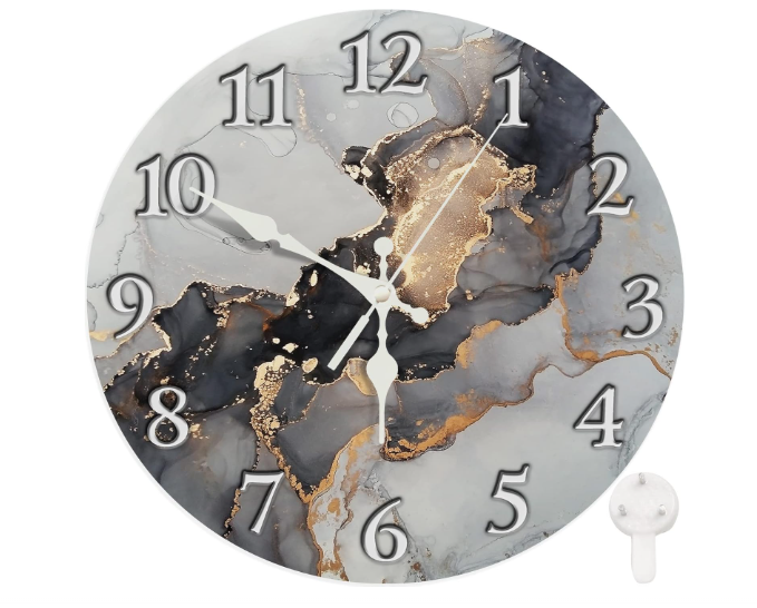 ZIDNI ELEGANTNI MERMERNI SAT Ø 25 cm – MINIMALIZAM KOJI OSTAVLJA UTISAK 🕰️