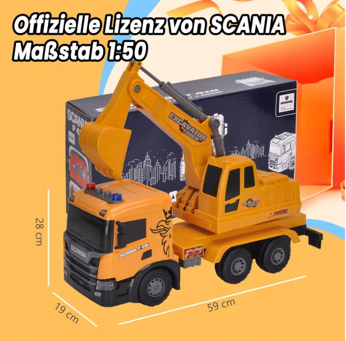 🚜 SUPER BIG TRUCK – EKSKAVATOR SCANIA (SVJETLO + ZVUK)