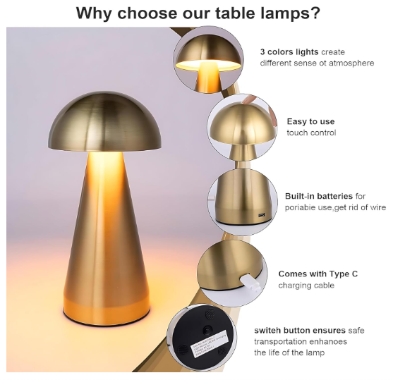 🍄 CYROX TOUCH LED MUSHROOM LAMPA – MINIMALIZAM, ELEGANCIJA I ATMOSFERA U JEDNOM! ✨