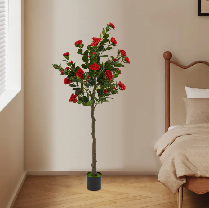 🌹 UMJETNO DRVO CRVENE RUŽE U SAKSIJI – VISINA 1,5 m