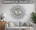 🕰️ ZIDNI METALNI ELEGANTNI SAT – 60 × 60 cm