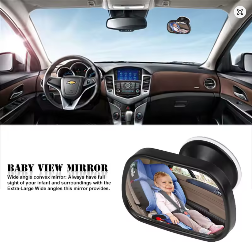 PODESIVO OGLEDALO ZA NADZOR BEBE U AUTU – MAKSIMALNA SIGURNOST DOK VOZITE