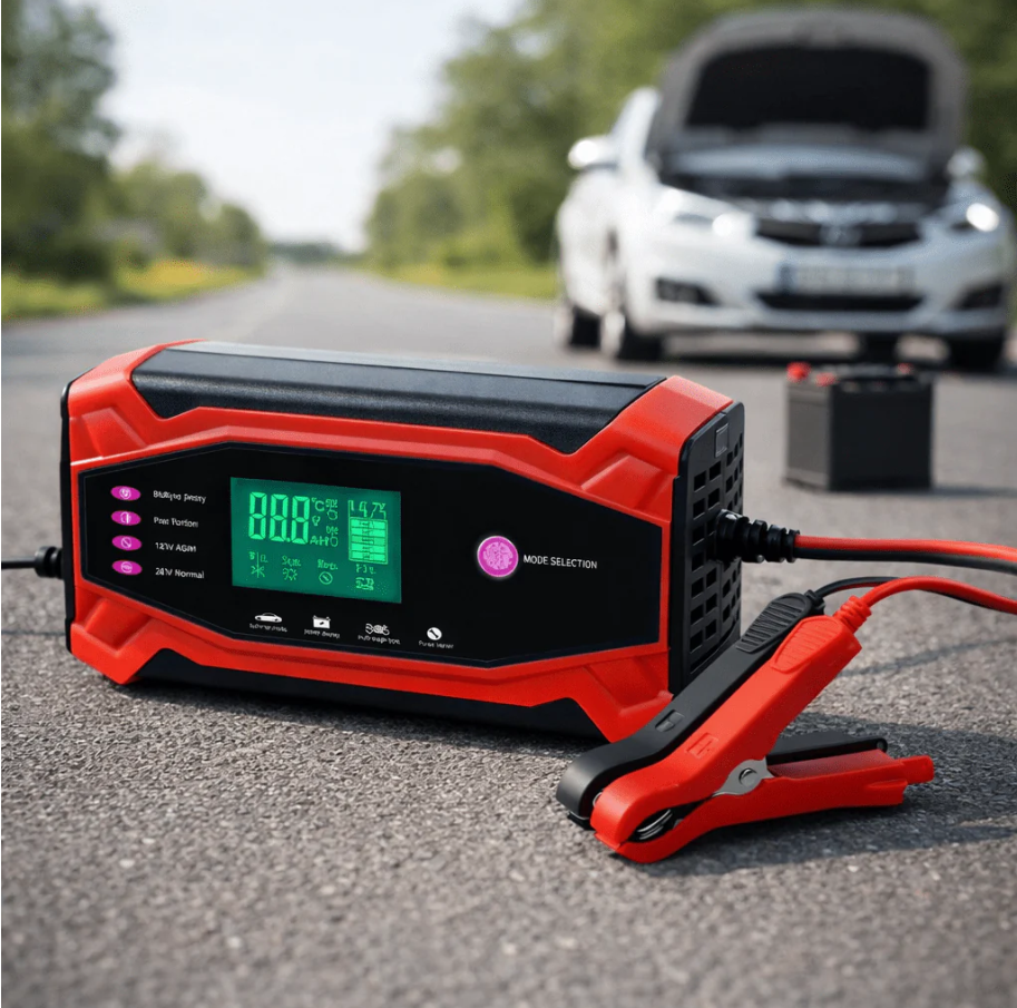 🔋⚡ INTELIGENTNI PUNJAČ AKUMULATORA 12V / 24V – 10A SMART PULSE CHARGER ⚡🔋