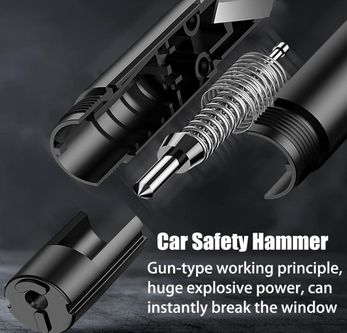 🔥 2u1 SIGURNOSNI ČEKIĆ ZA AUTO – RAZBIJAČ STAKLA + REZAČ POJASA 🔥