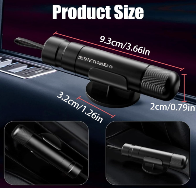 🔥 2u1 SIGURNOSNI ČEKIĆ ZA AUTO – RAZBIJAČ STAKLA + REZAČ POJASA 🔥