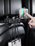 🚗📱 MULTIFUNKCIONALNI DRŽAČ TELEFONA ZA NASLON SJEDIŠTA + SKRIVENI KUKA ZA TORBE