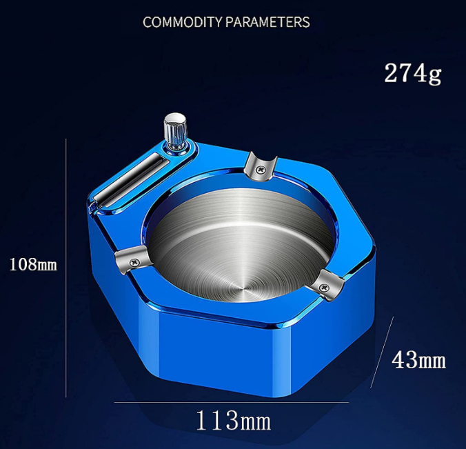 🔥🚬 RETRO METALNA PEPELJARA SA UPALJAČEM – 2u1 LUKSUZNI DIZAJN