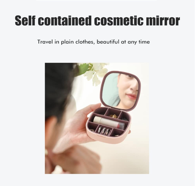 💎 Travel Jewelry Box – Mini kutija za nakit sa ogledalom