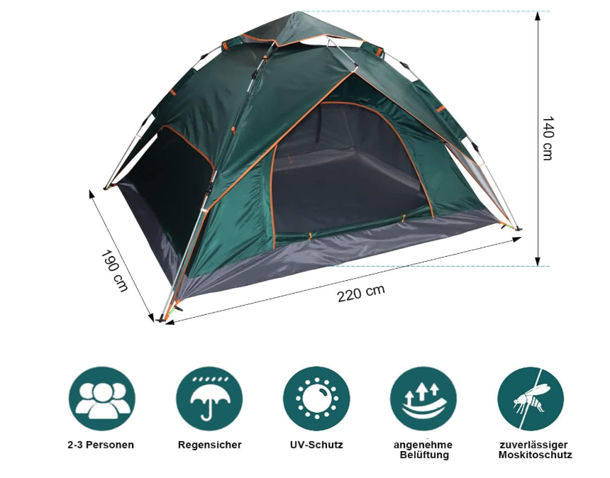 ⛺🔥 AUTOMATSKI KAMPING ŠATOR ZA 2–3 OSOBE (POP-UP) 🔥⛺